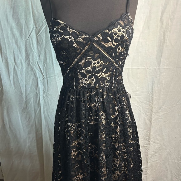 Nordstrom Black Lace Strapless A-Line Dress